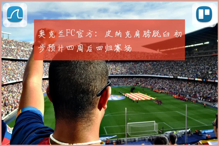 奥克兰FC官方：皮纳克肩膀脱臼 初步预计四周后回归赛场